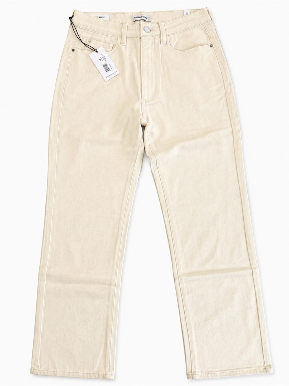 NWT WeWoreWhat Ivory High Rise Straight Leg Stretch Denim Jeans 28 Pants Revolve